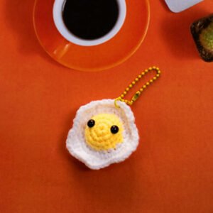 Crochet Keychain Telor Ceplok by Happy Knit